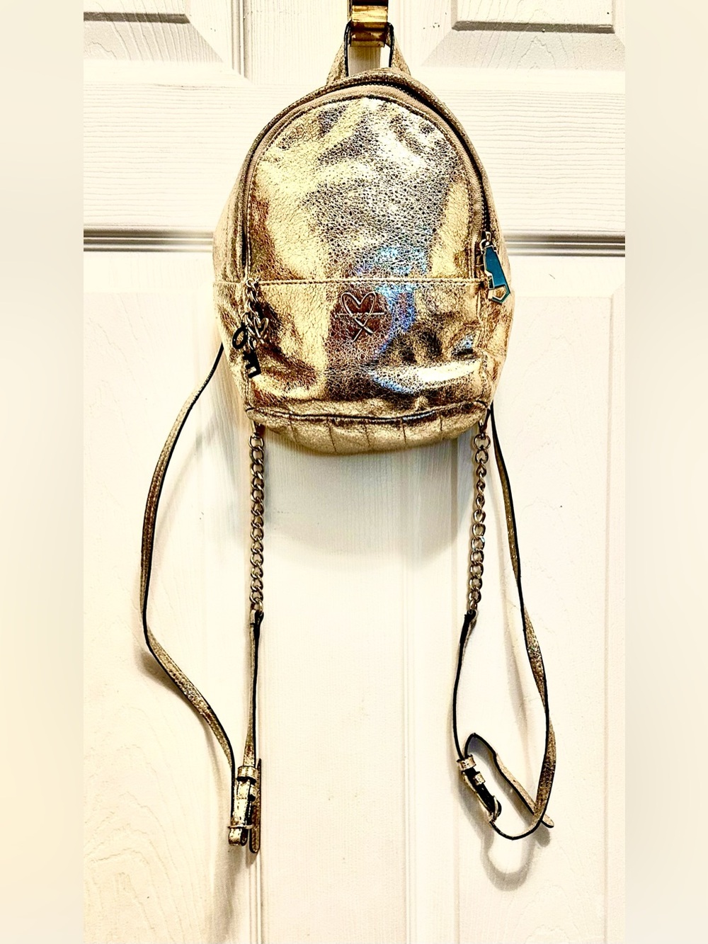 Victoria Secret Metallic Crackle Mini City Backpack - Picture 10 of 11